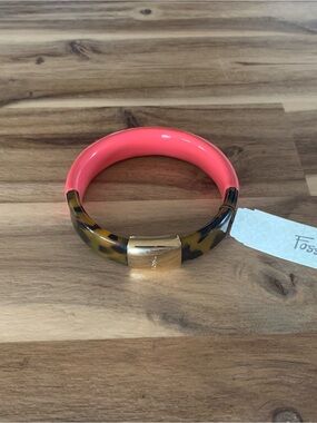 Fossil turquoise coral resin Bangle Cuff Bracelet NWT